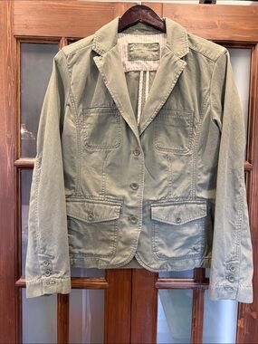 Eddie Bauer Olive Green Casual Utility Blazer